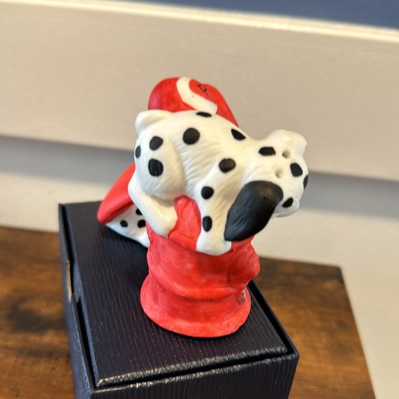 Adorable Dalmatian firefighter puppies, salt, and pepper shakers red white black - Picture 3 of 10
